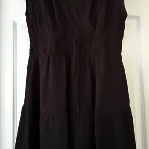 Rachel Zoe Black Dress | Large | Snap Front Closure | Tie Waist Detailing